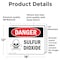 Signmission Sulfur Dioxide Danger Sign, Vinyl Decal, 18in W x 12in L, 2PK OS-2PACK-DS-D-1218-L-2421 - alternate 2